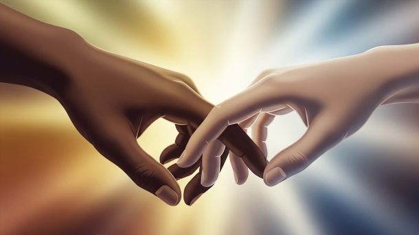 Abstrakte Illustration von vielfältigen Händen, die globale Intimitätspraktiken symbolisieren