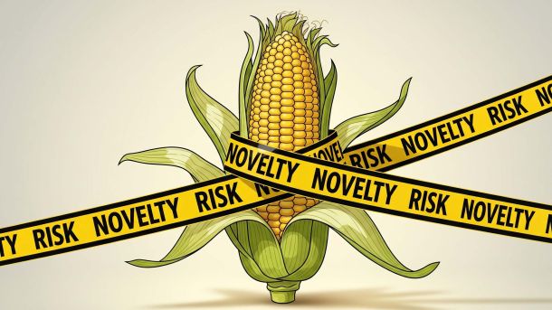 Elote estilizado con cinta de precaución — novedad y seguridad en experimentos sexuales