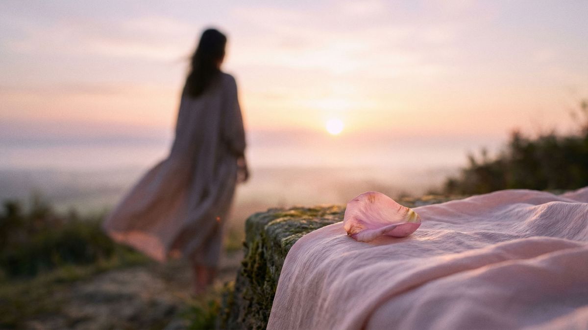 Une femme regardant pensivement vers la lumière, symbolisant la réflexion émotionnelle et la guérison physique.