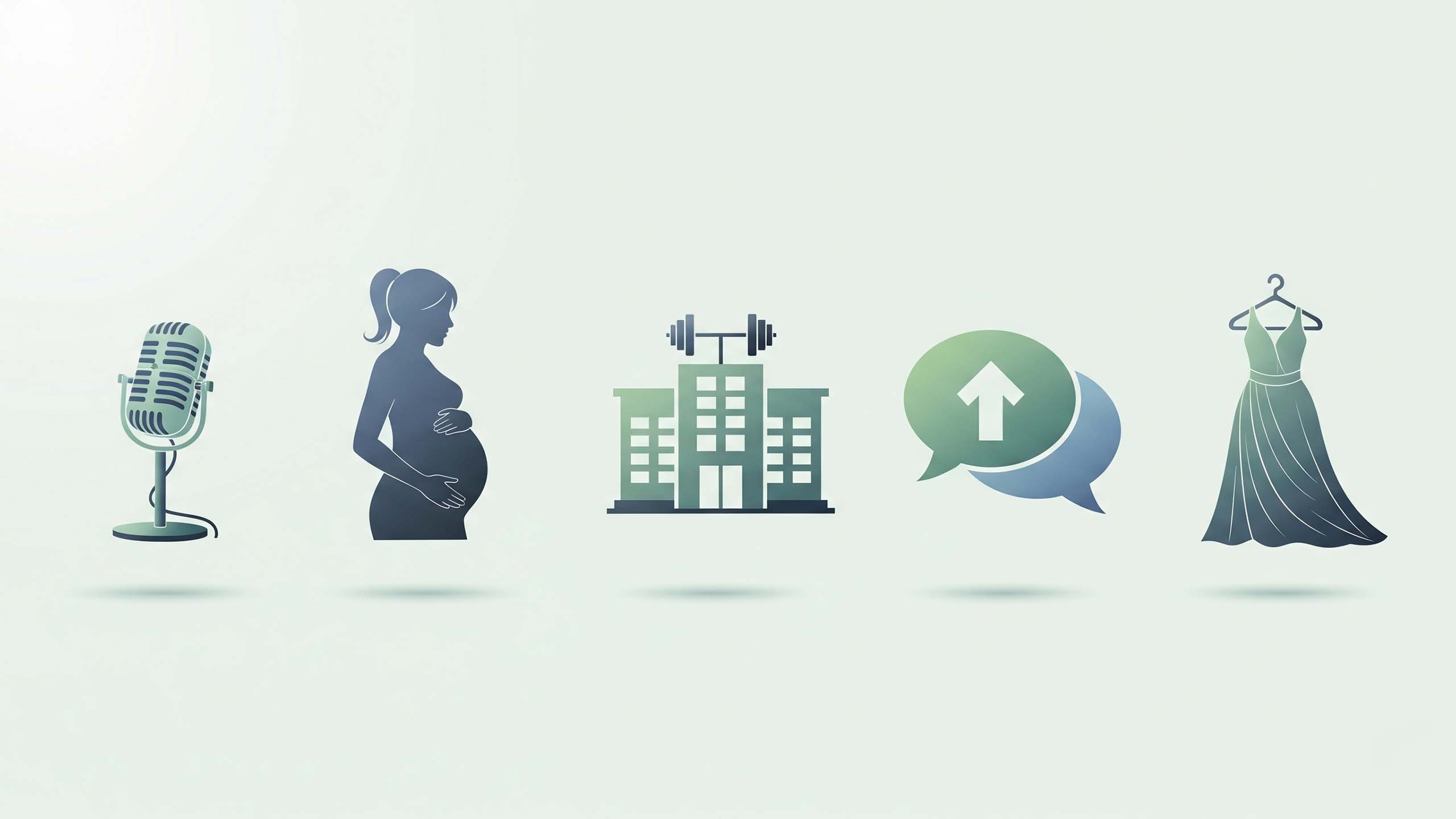 Illustration von Symbolen, die Frauenreisen des Selbstvertrauens darstellen