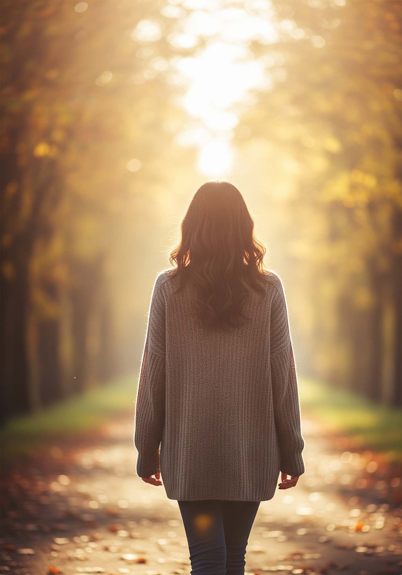 Fotografía desenfoque de una mujer paseando.