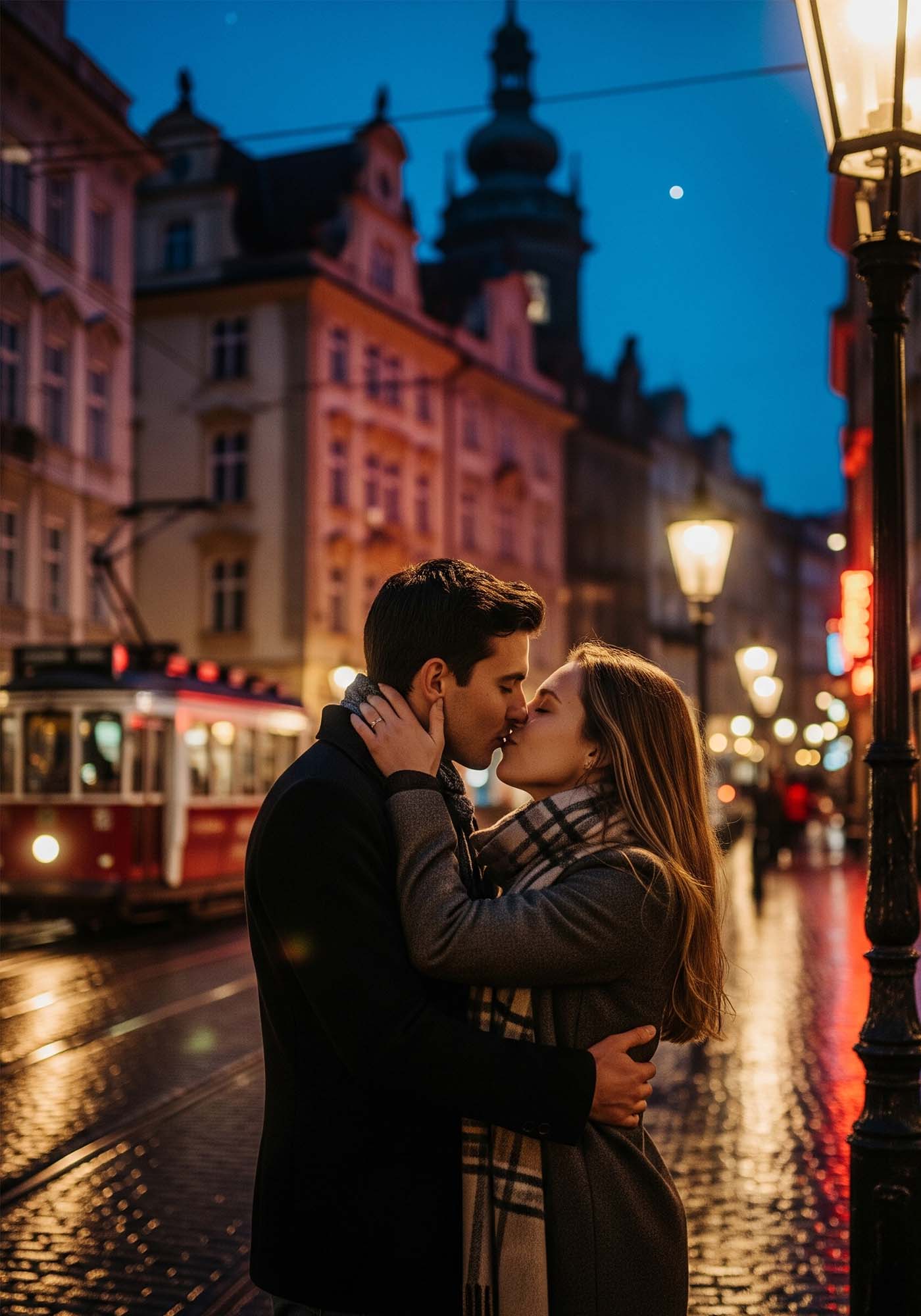 Normas de intimidad: Pareja occidental besándose en la calle