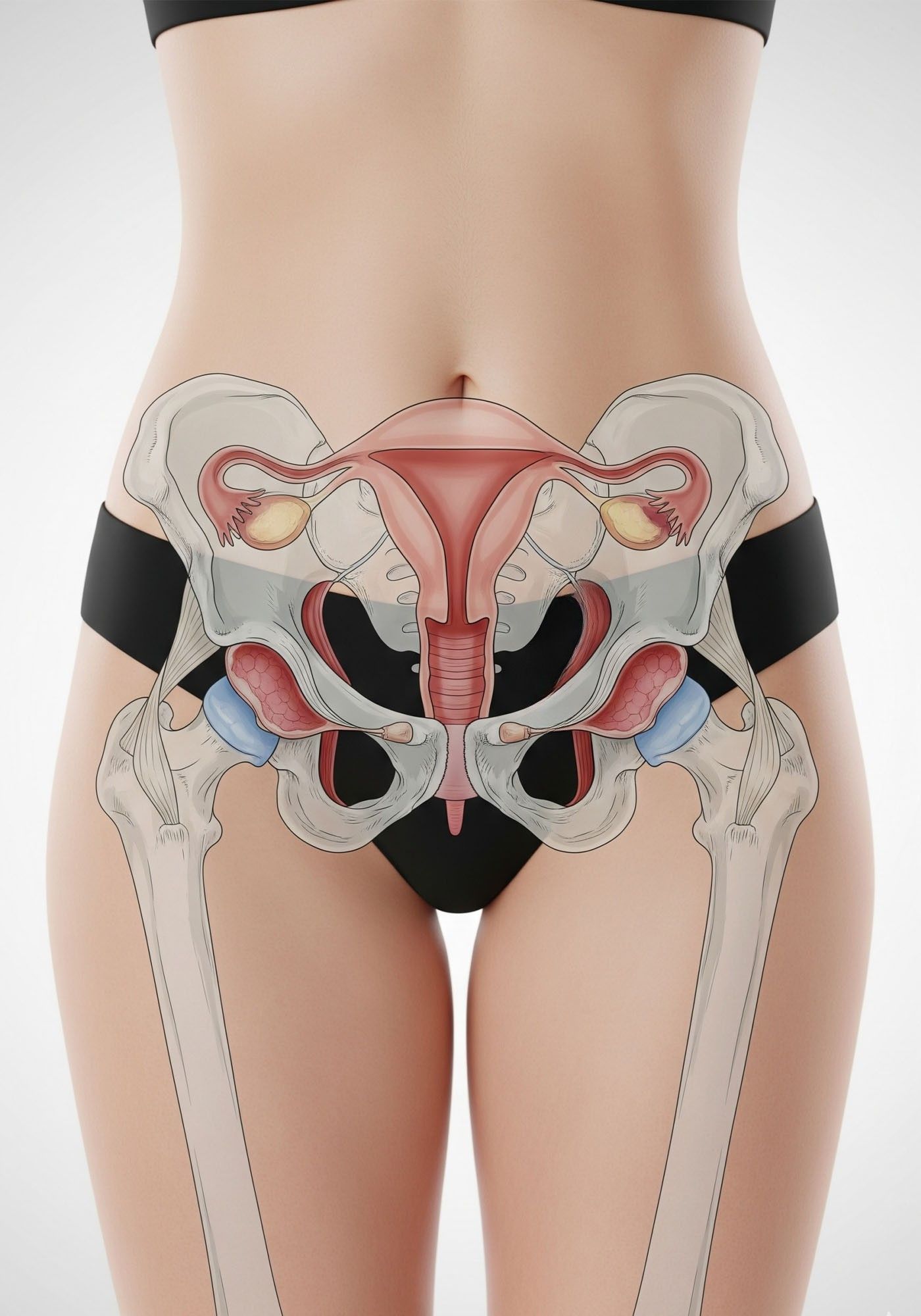 Superposición anatómica de la pelvis femenina