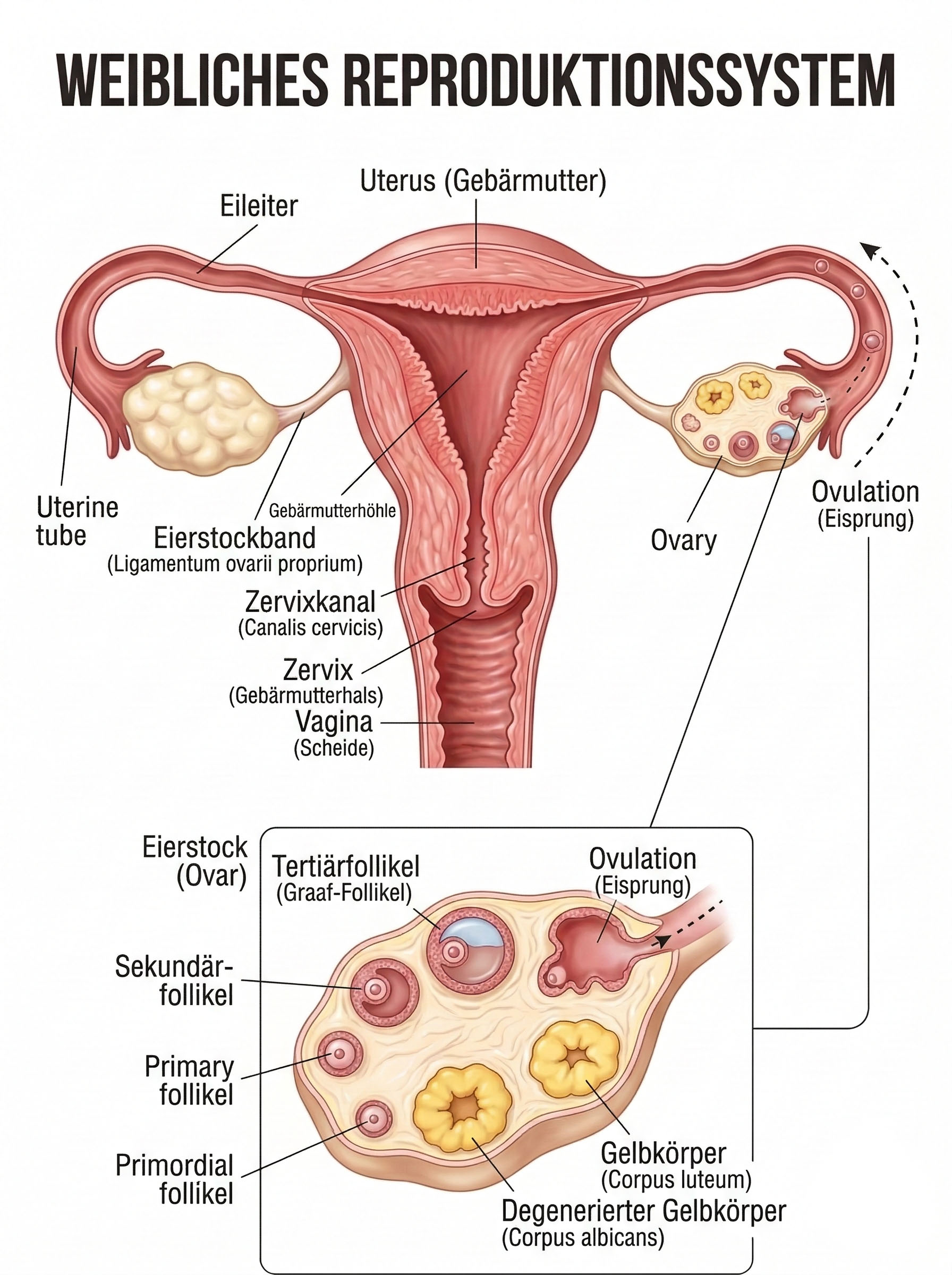 Weibliches Fortpflanzungssystem und Eizellenproduktion