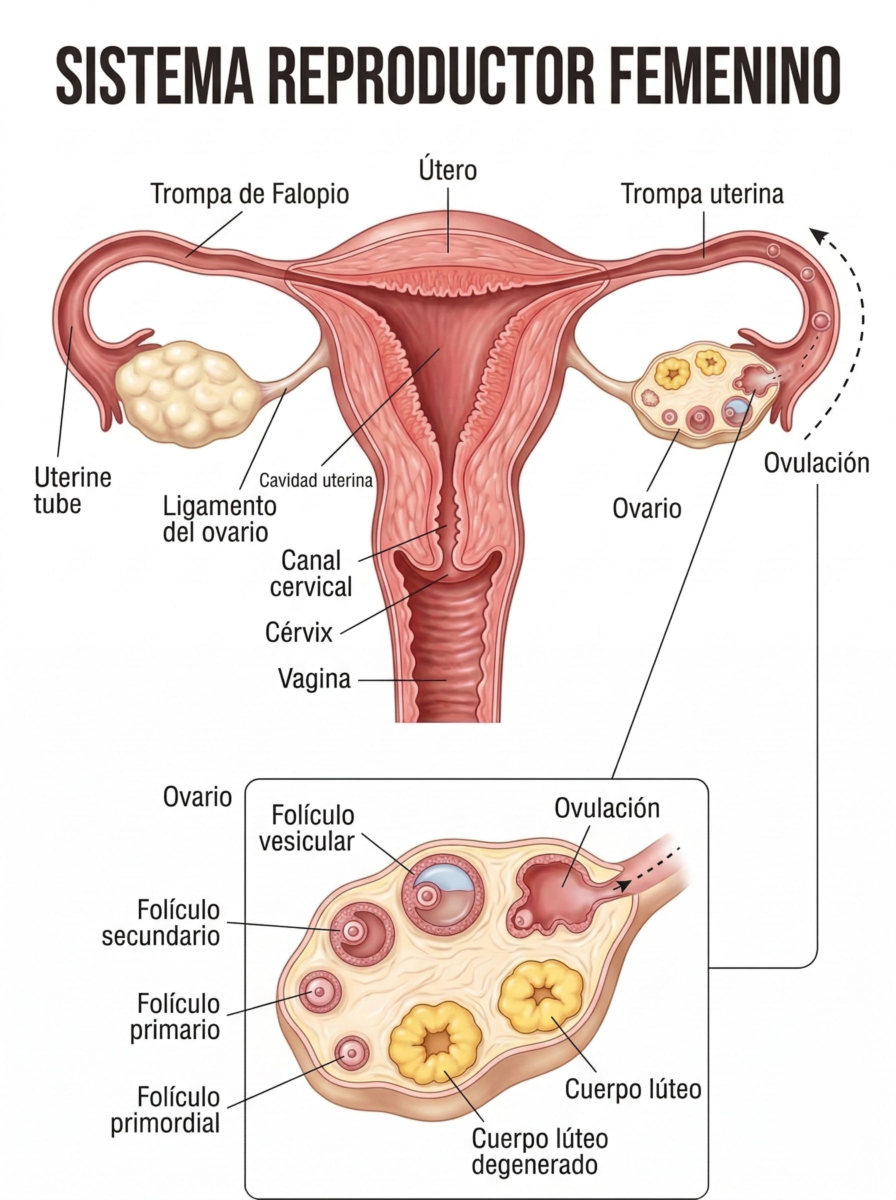 Sistema reproductivo femenino y producción de óvulos