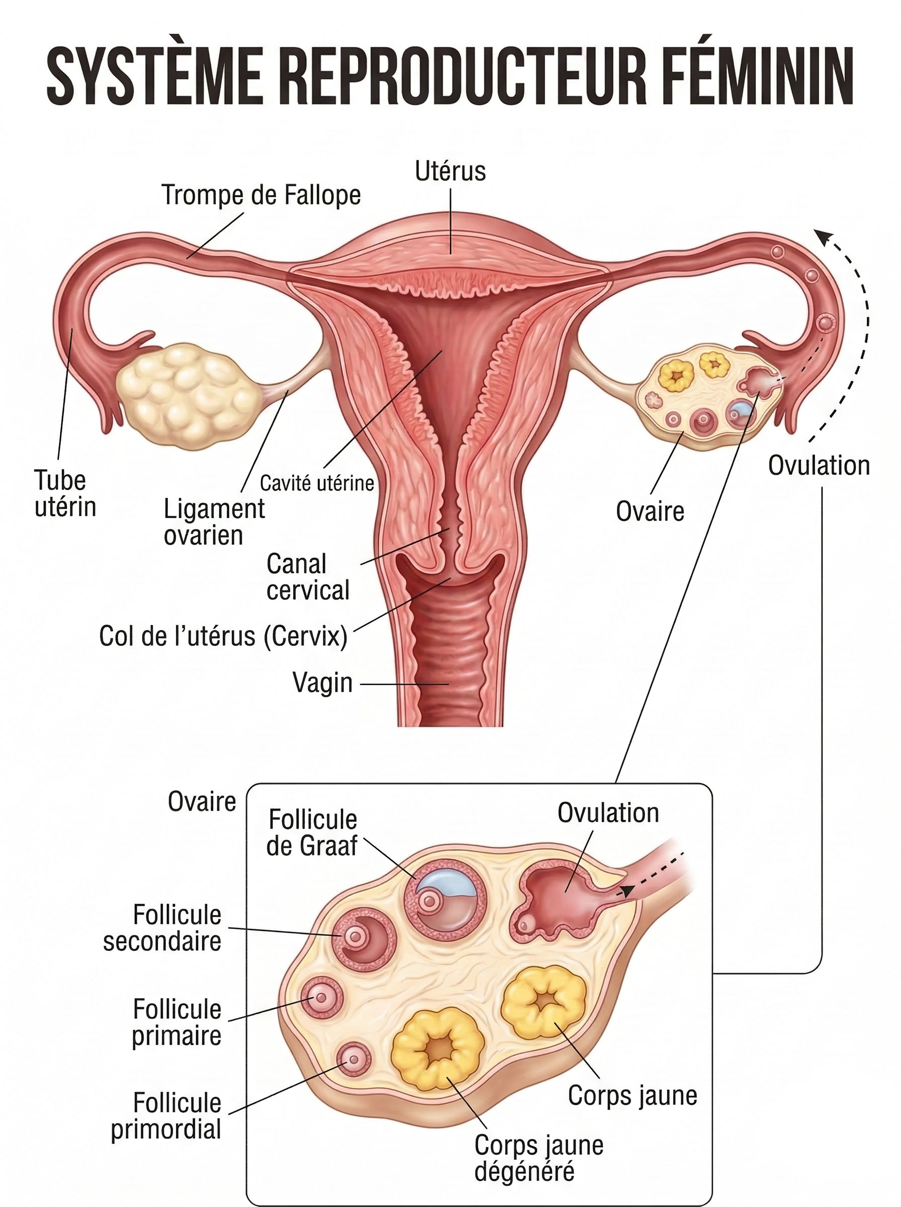 Système reproducteur féminin et production d'ovules
