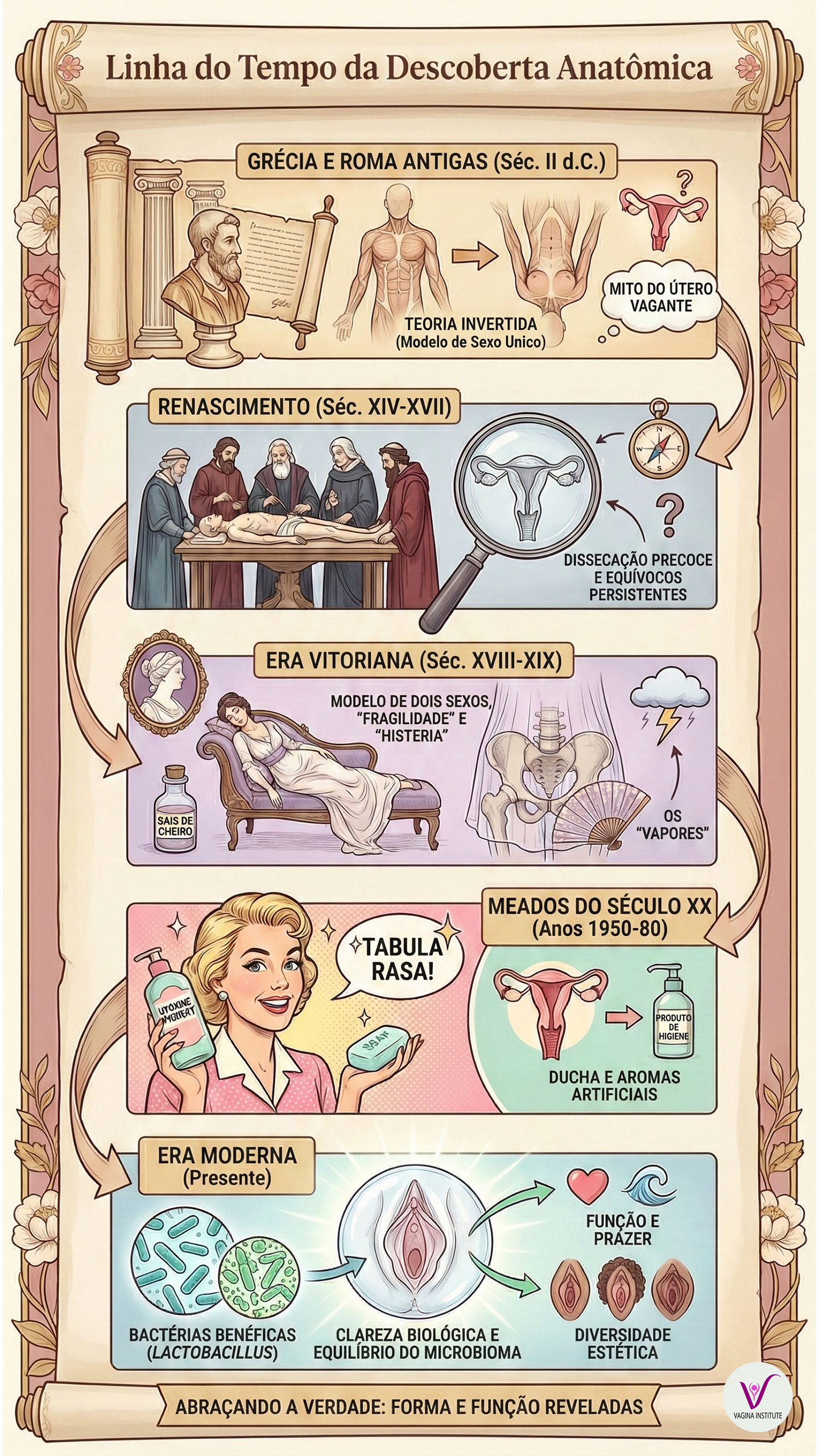 Linha do tempo da descoberta anatômica da Grécia Antiga à Era Moderna