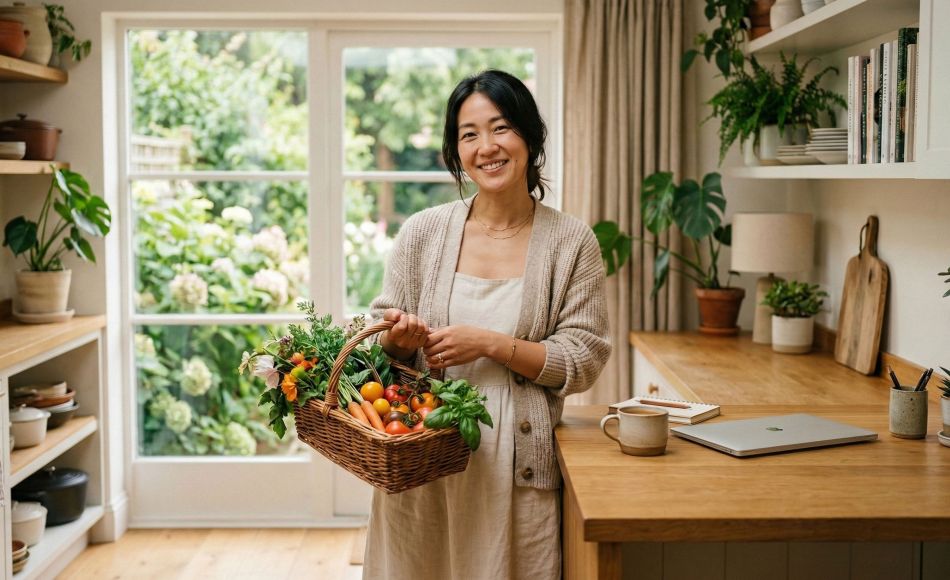 静かな環境の中で家庭と生活のバランスを取る現代女性。2026年のライフスタイルの変化を象徴している。