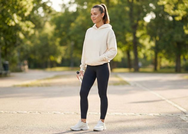 Eine selbstbewusste Frau in moderner Athleisure