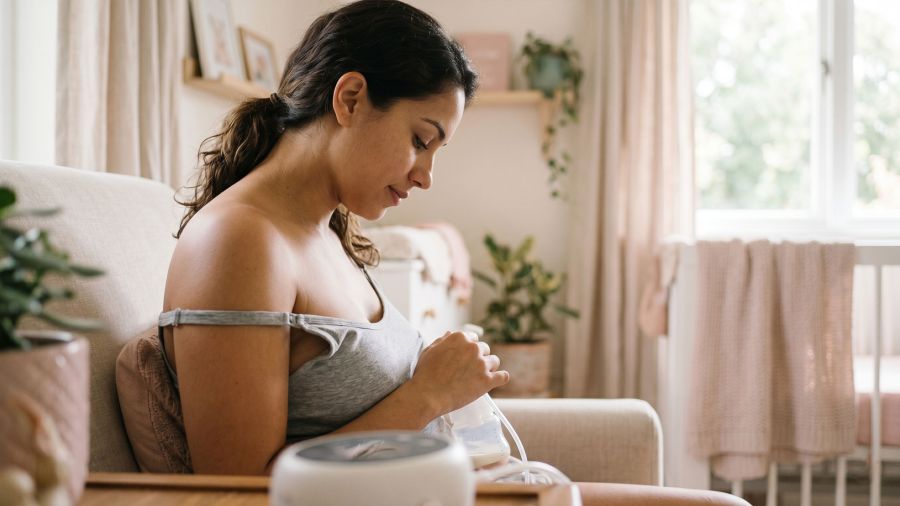 Mãe amamentando carinhosamente seu recém-nascido sob a suave luz da manhã, close do vínculo entre mãe e bebê