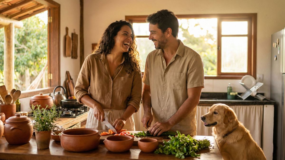 Uma mulher moderna e tradicional refletindo sobre sua jornada para encontrar um parceiro saudável e tradicional.