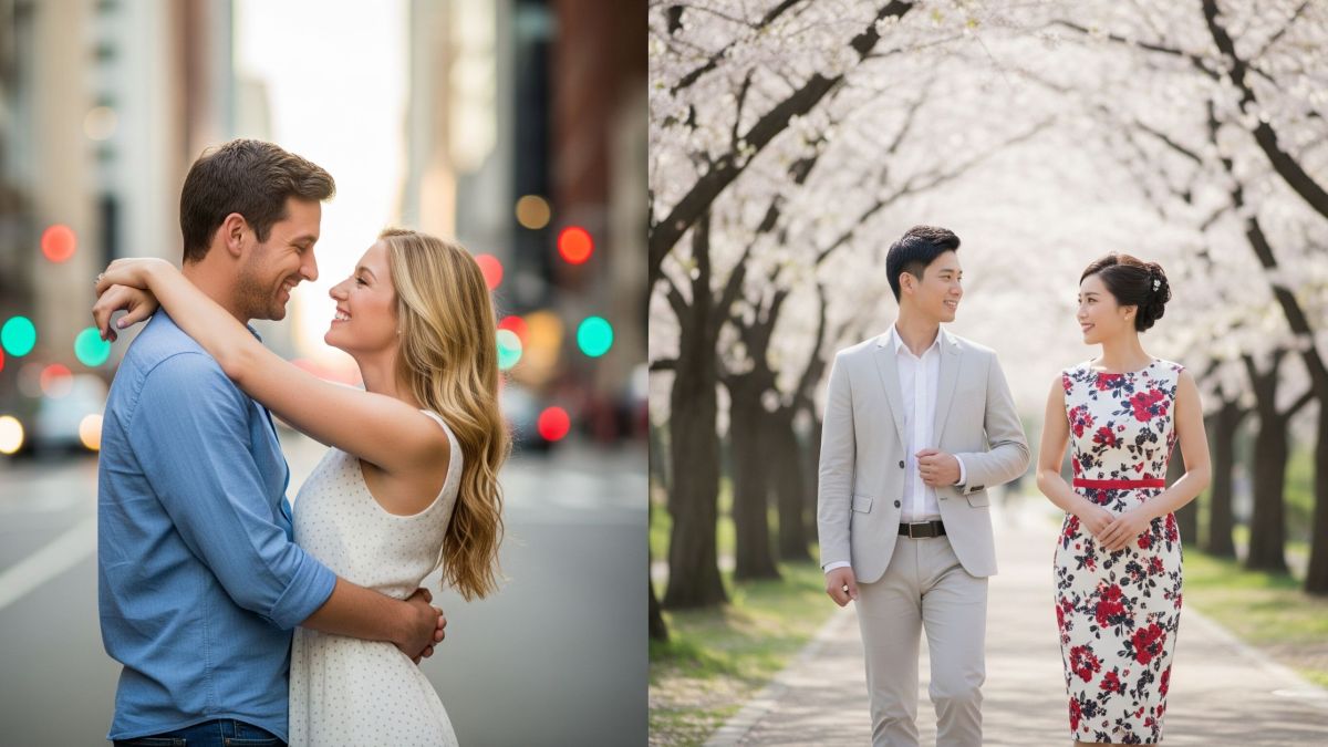 Visual comparison of intimacy norms in Western and Eastern cultures