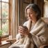 Woman sitting quietly by a sunlit window, symbolizing reflection and healing after loss"