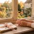Woman's hands resting beside handwritten love letters in soft window light, representing the history of romantic anticipation