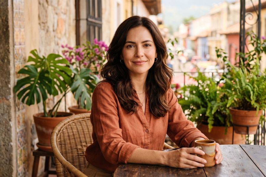 A confident Latin American woman representing the complex and evolving beauty standards and cultural expectations across the region