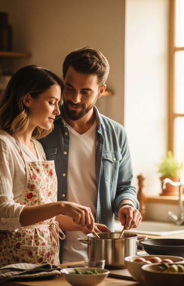 A loving couple sharing an intimate moment, symbolizing emotional connection and modern romance.