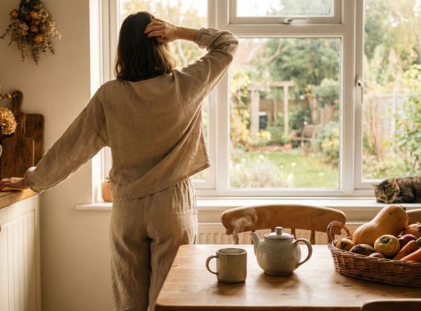 Mouvement doux et aliments sains favorisant la récupération et l'équilibre après les fêtes