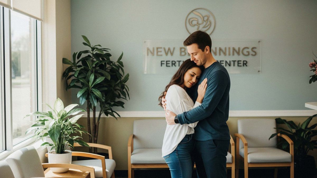 Couple consultant un m&eacute;decin &agrave; propos de la FIV et des traitements de fertilit&eacute;