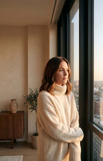 A woman looking thoughtfully out a sunlit window, symbolizing internal reflection and the psychology of understanding desire.