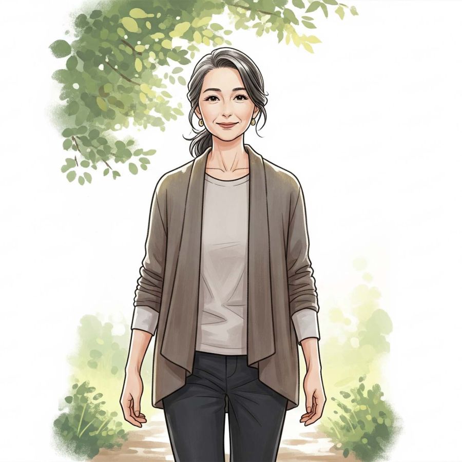 Mujer de mediana edad simbolizando cambios vaginales durante la menopausia