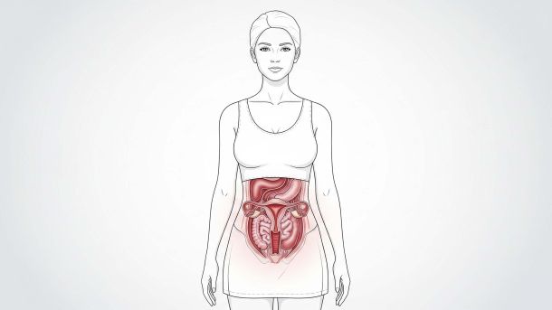 Ilustración de anatomía vaginal con etiquetas mito vs hecho