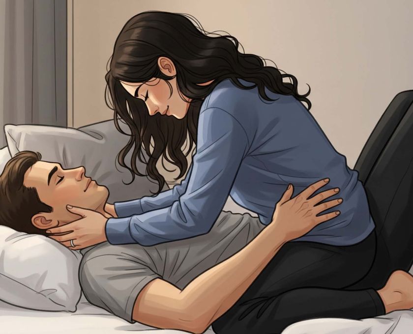 Ilustración de ejercicios de suelo pélvico y concepto de intimidad para Pompoir