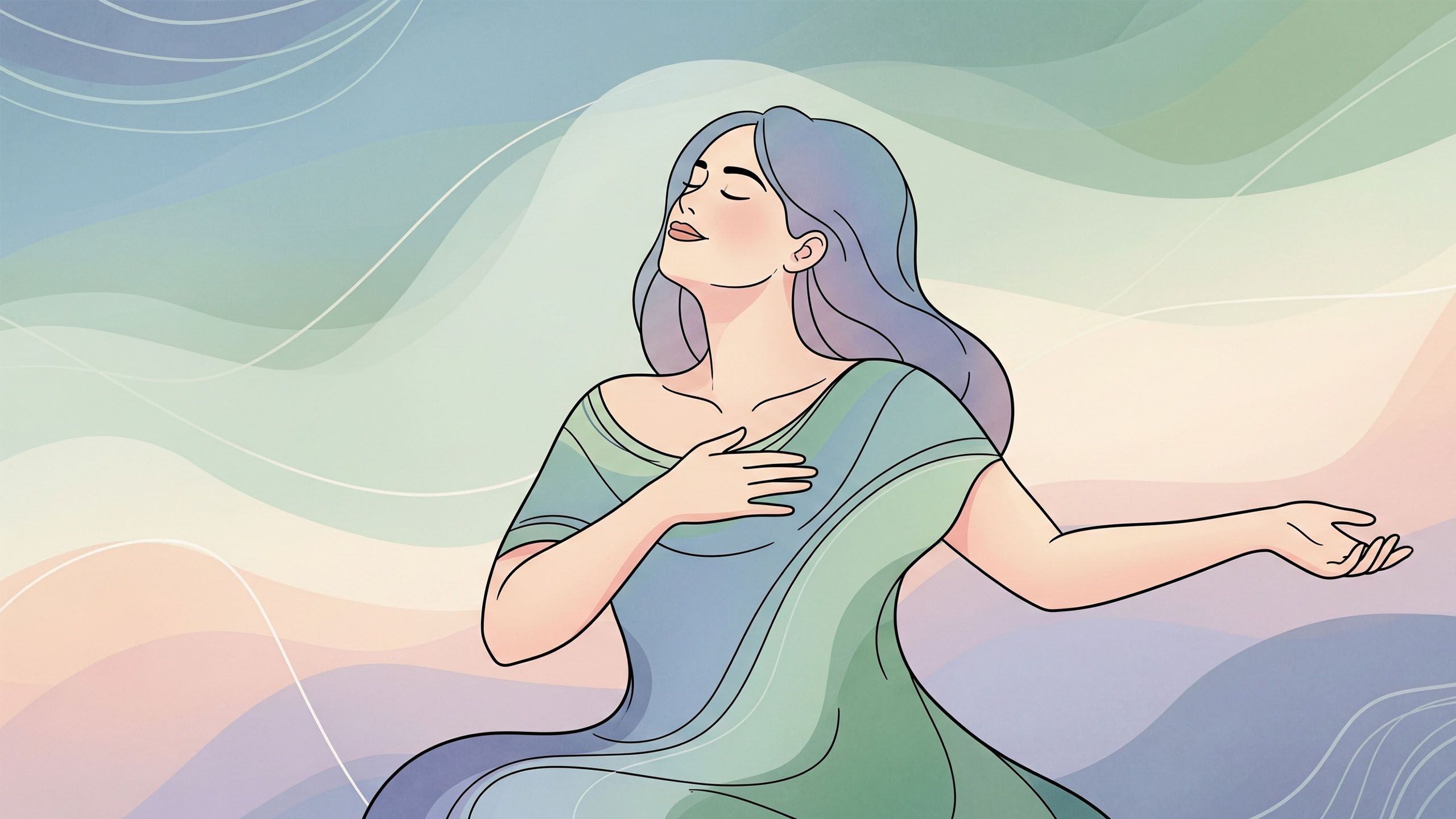 Ilustración de una mujer practicando bienestar para prevenir infecciones por hongos